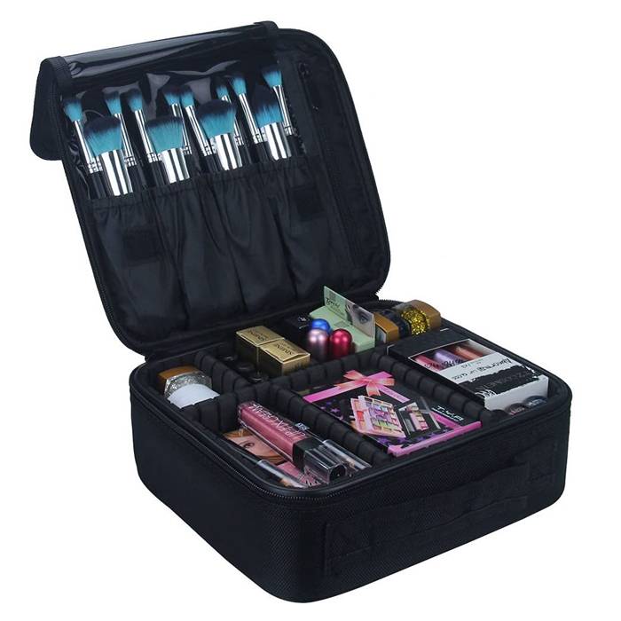 PROFESSIONAL COSMETIC MAKEUP CARRY CASE ORGANIZER BAG WITH DIVIDERS MUB003