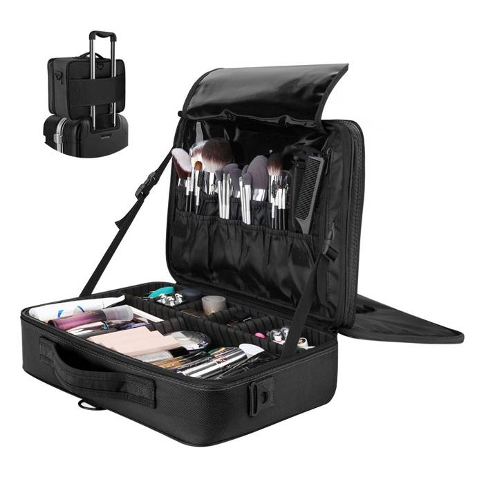 PROFESSIONAL COSMETIC MAKEUP CARRY CASE ORGANIZER BAG WITH DIVIDERS MUBA-L