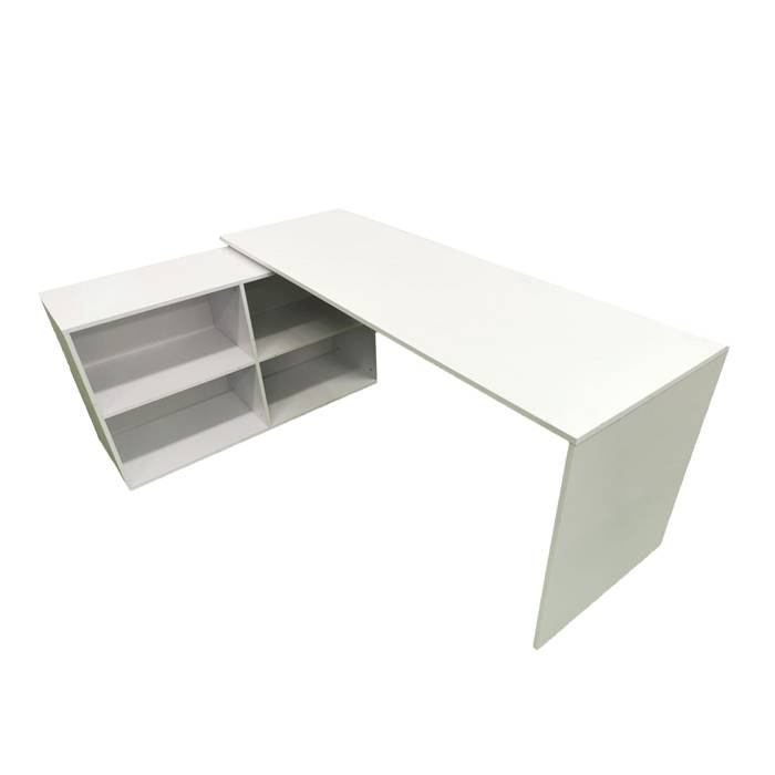 BRAND NEW SIMPLE L SHAPED WHITE CORNER COMPUTER DESK 1.8M
