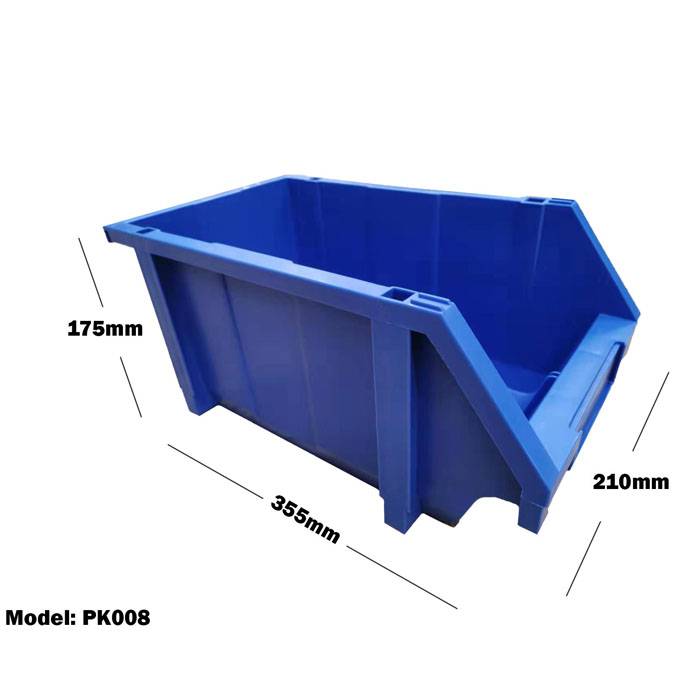 BLUE PLASTIC STACKABLE SPACE SAVING STORAGE BIN PK008