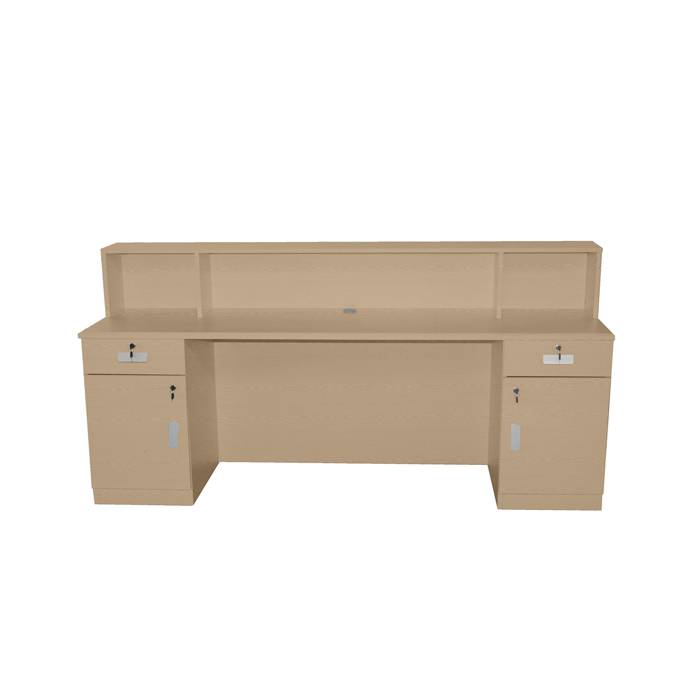 BRAND NEW TAN/OAK RECEPTION DESK COUNTER 2M