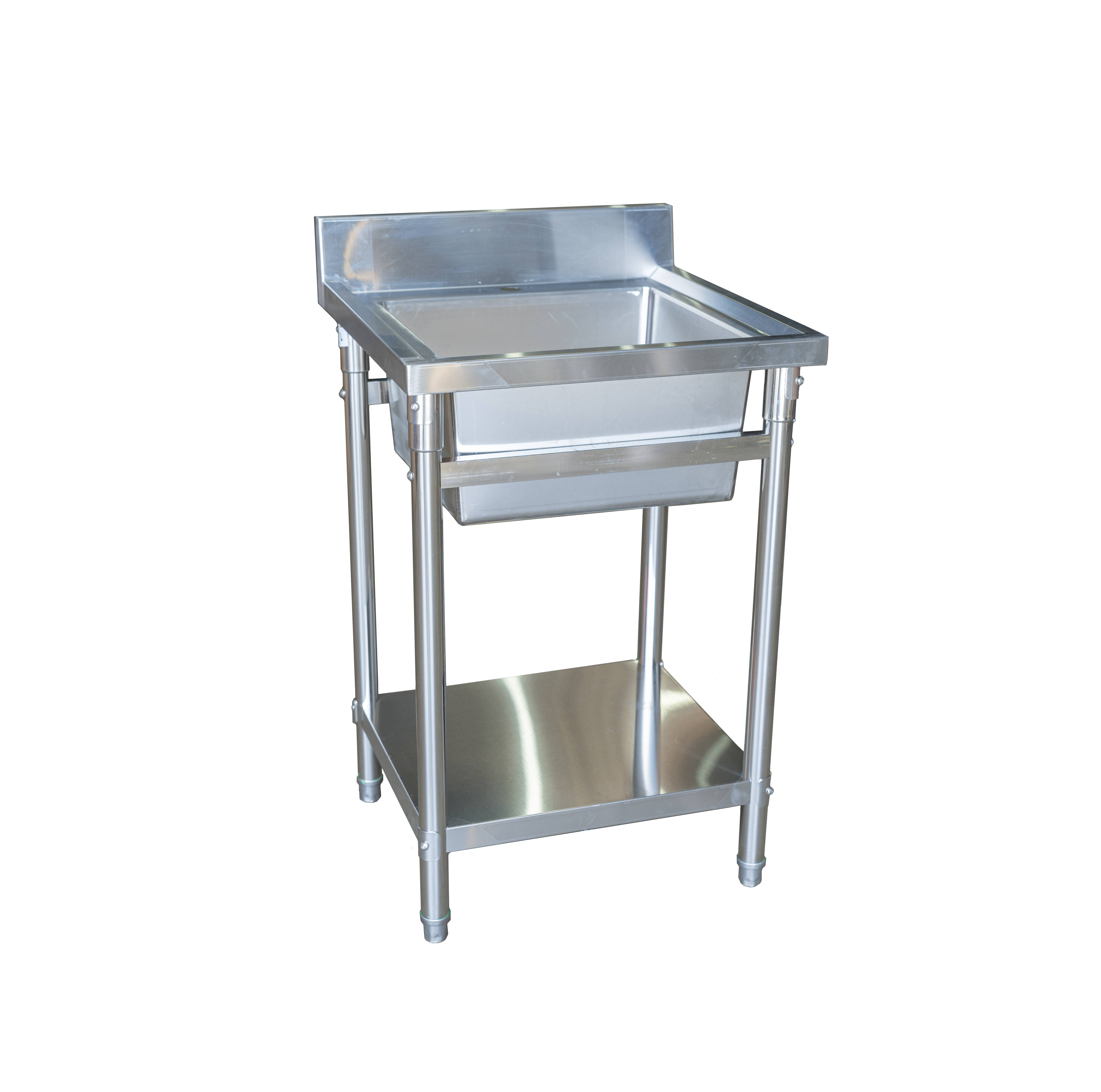 60CM X 60CM Single Center Stainless Sink With 120mm Splashback