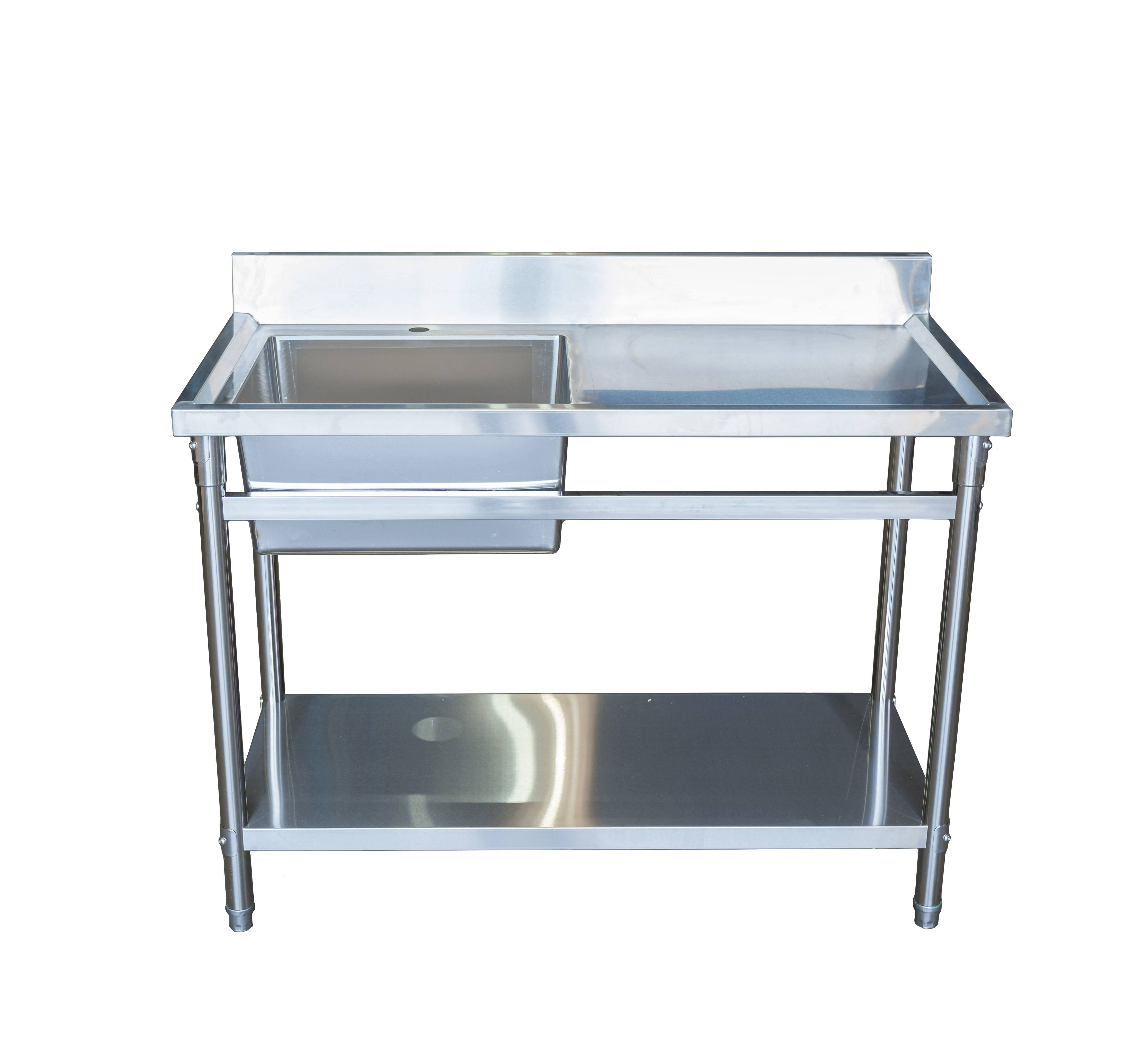 120CM X 60CM Single Left Stainless Sink With 120mm Splashback