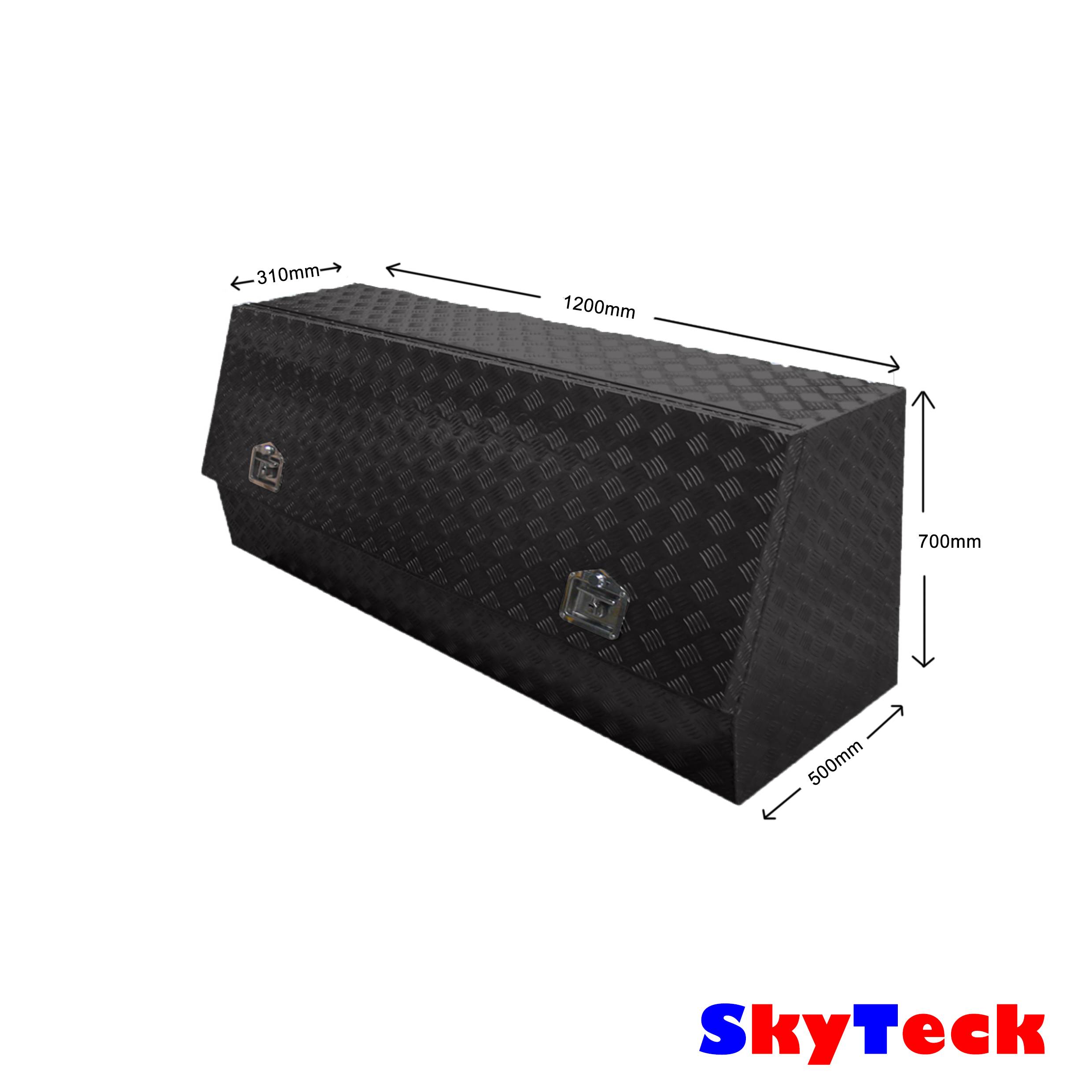 Black Aluminium Checkerplate Storage Toolbox Side Half Door 120CM