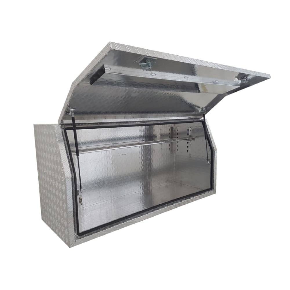 Silver Aluminium Checkerplate Storage Toolbox Full Open Door 170CM
