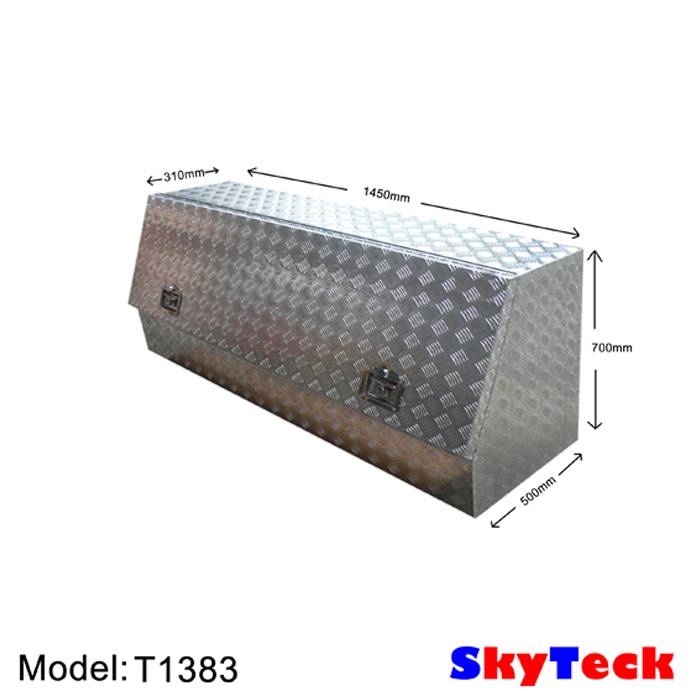Silver 145cm Aluminium Checkerplate Tool Box UTE Trailer Storage