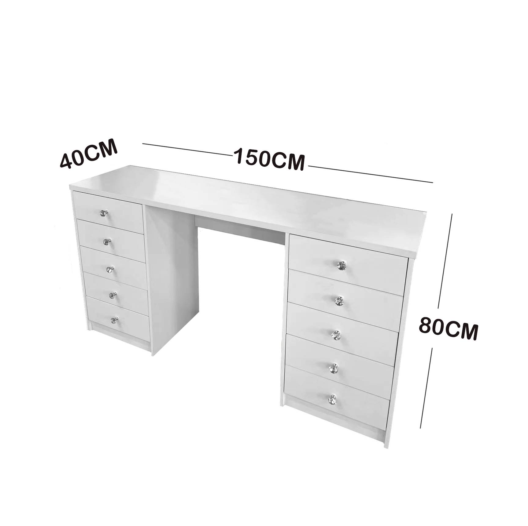 WHITE MAKE-UP DRESSER TABLE WITH 10 DRAWERS TL-DS06N