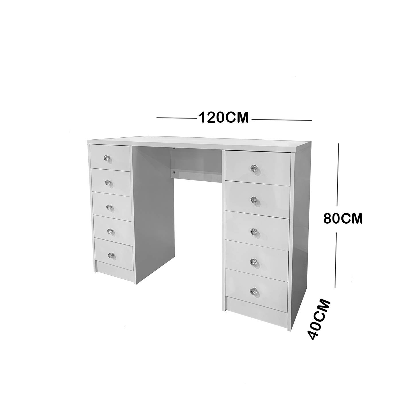 WHITE MAKE-UP DRESSER TABLE  WITH 10 DRAWERS TL-DS07N