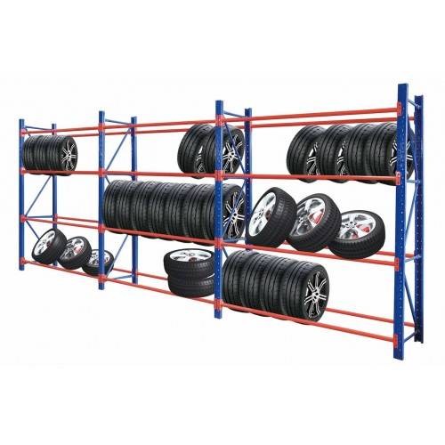 HEAVY DUTY TYRE RACK 6M X 2.4M BLUE & ORANGE