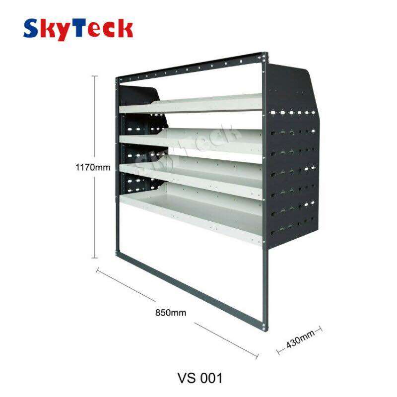 METAL VAN SHELVING 4 TIER SHELF COMPLETE UNIT 85CM X 117CM X 43CM VS001 (HALF LEG)