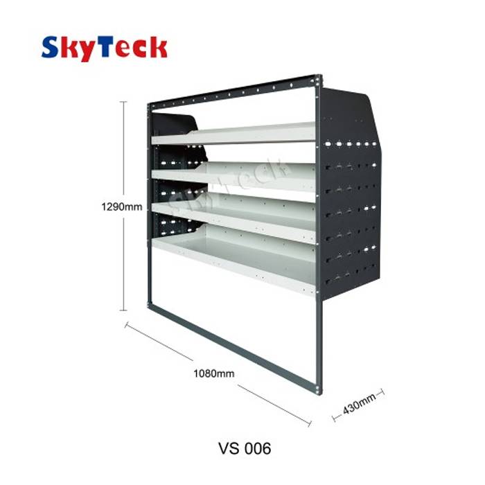 METAL VAN SHELVING 4 TIER SHELF COMPLETE UNIT 108CM X 129CM X 43CM VS006 (HALF LEG)
