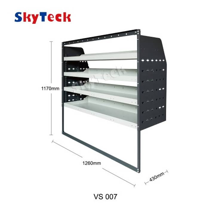METAL VAN SHELVING 4 TIER SHELF COMPLETE UNIT 126CM X 117CM X 43CM VS007 (HALF LEG)