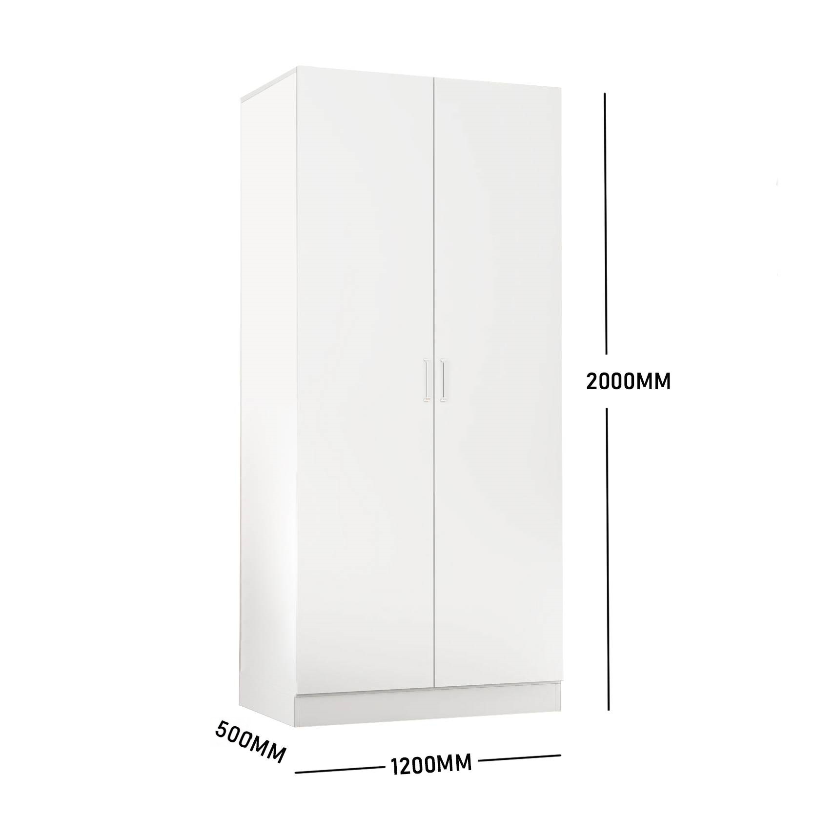 White 5 Tier Wardrobe Cabinet Cupboard 120CM