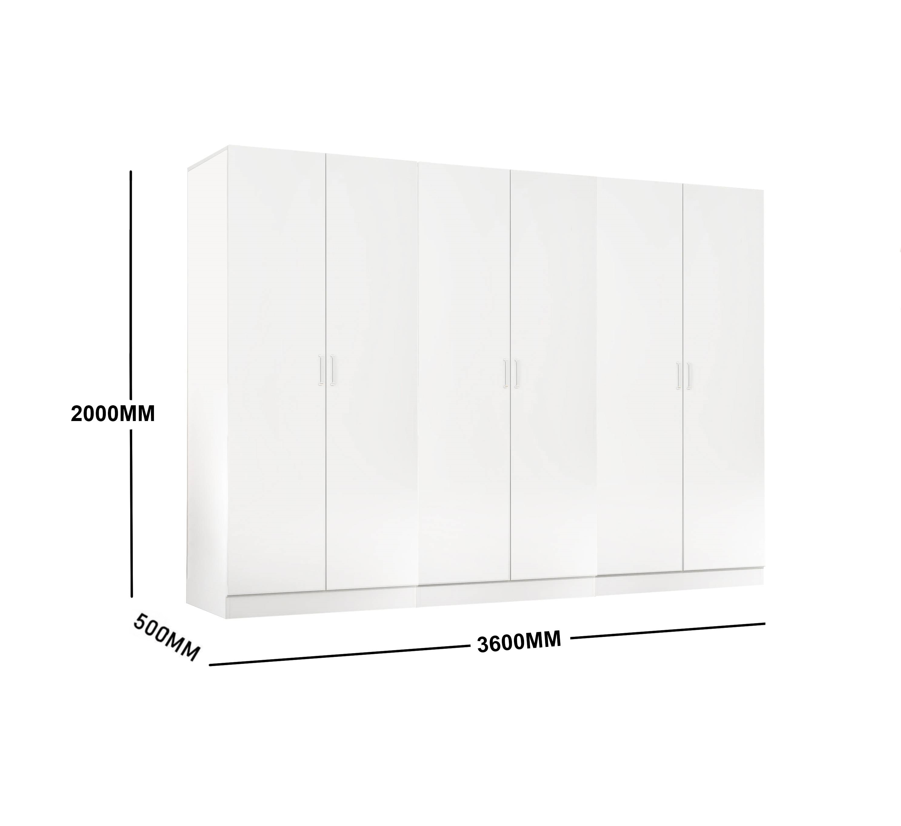 White 5 Tier Wardrobe Cabinet Cupboard 120CM (TRIPLE BAY PACKAGE)