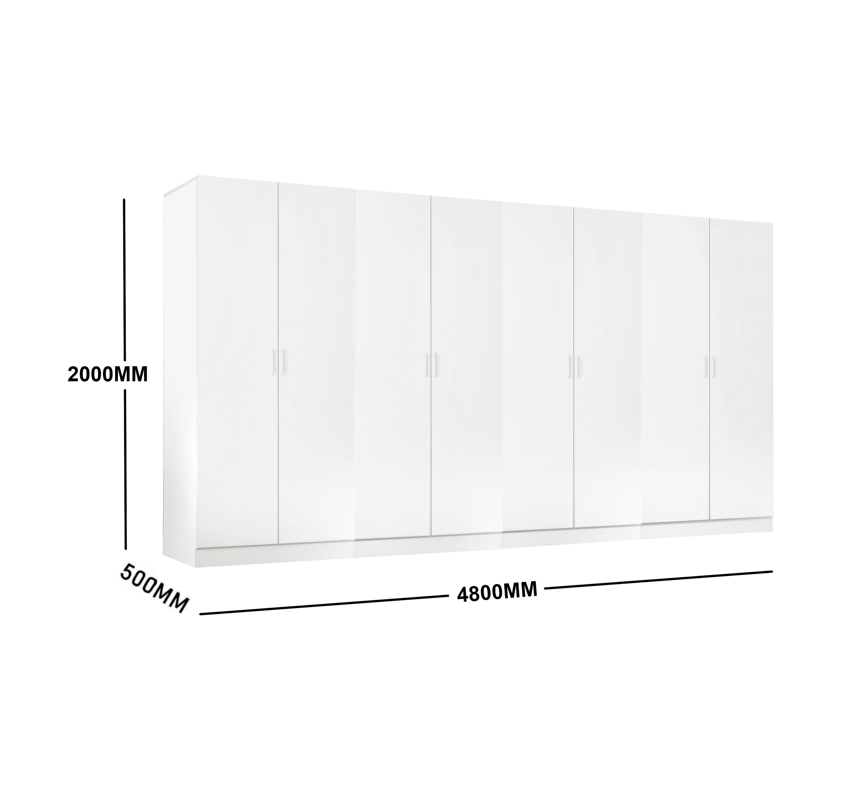 White 5 Tier Wardrobe Cabinet Cupboard 120CM (QUADRA BAY PACKAGE)