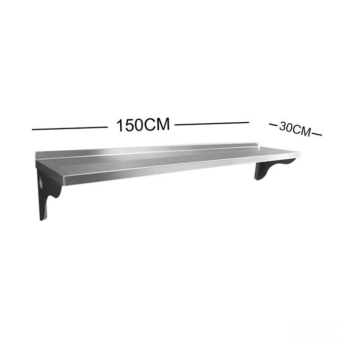 150cm Stainless Steel Metal Wall Mounted Floating Storage Shelf