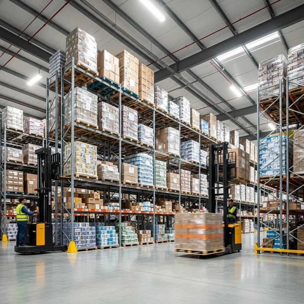 Selective pallet racking systems in a modern warehouse showcasing efficient storage solutions