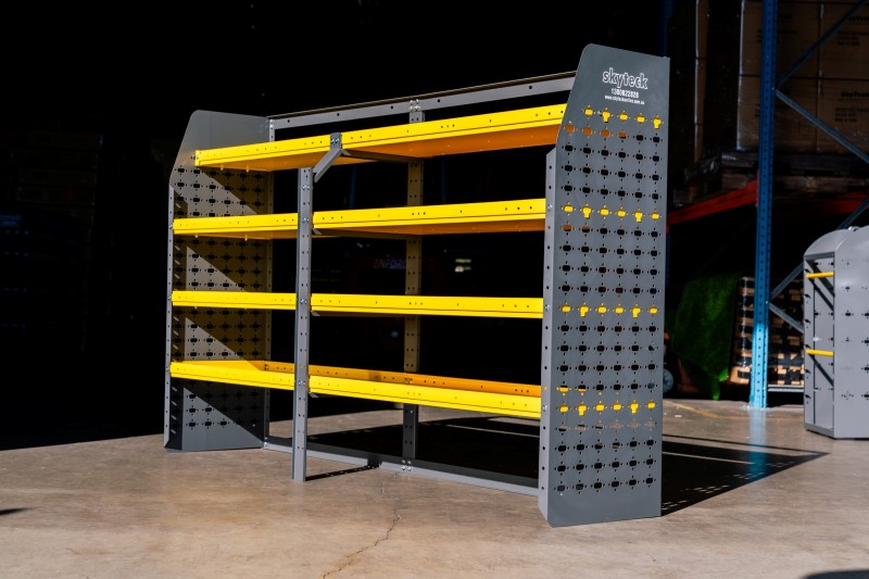 METAL VAN SHELVING 4 TIER SHELF COMPLETE UNIT 108CM X 117CM X 42CM VS004