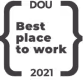 Badge with text: 500 Best Places to Work 2021 inside square brackets.
