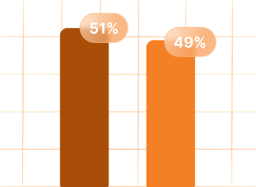 Gender chart of Jooble teammates