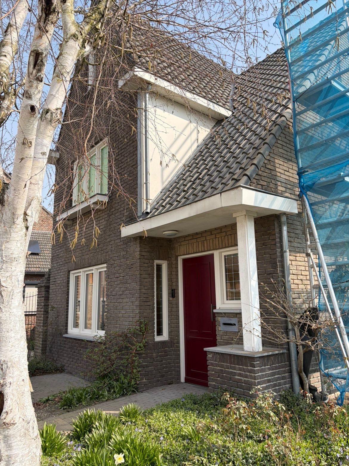 Gevel vóór reiniging door HaLu Services in Maastricht.