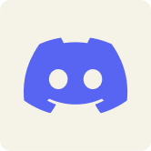 Logo de discord sur un fond beige avec les bords arrondies
