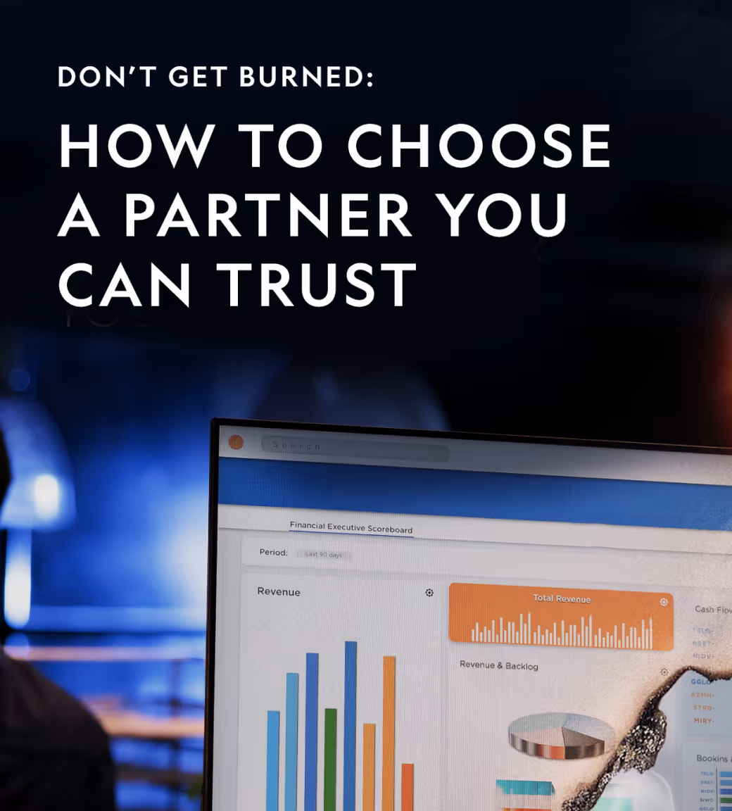 eBook cover: "Don't get burned: How to choose a Partner you can trust"