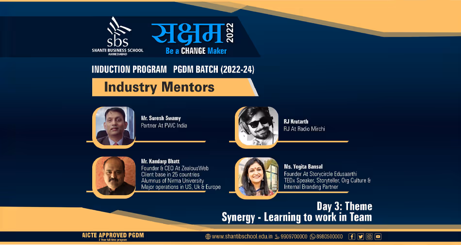"Saksham-2022” of 13th batch of PGDM at Shanti Business School (SBS)