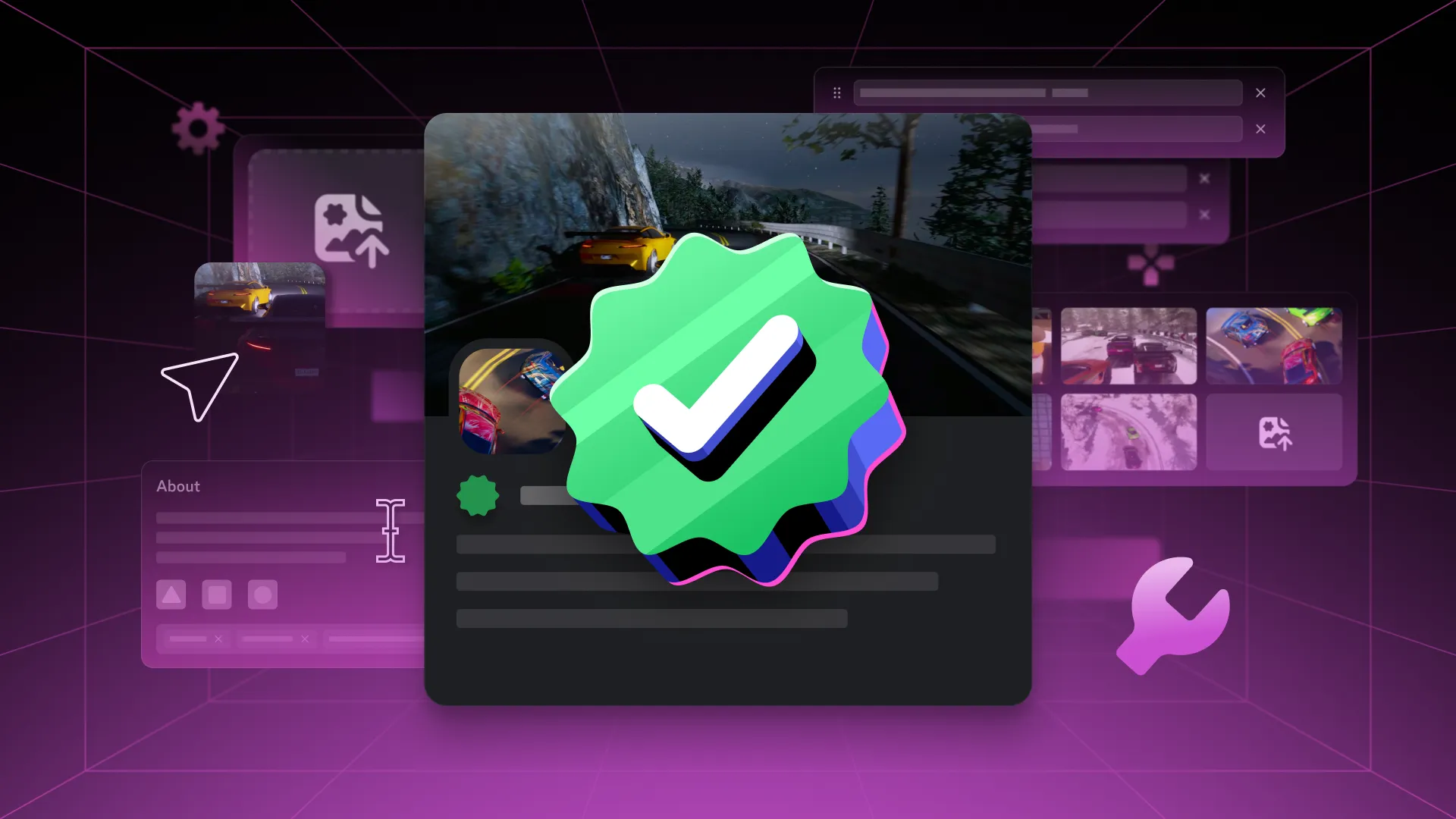 Verified check mark logo overlaid on top of game screenshots.