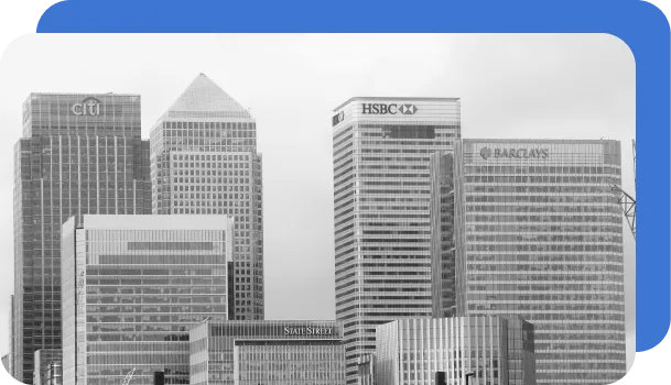 A series of buildings that belong to banks.