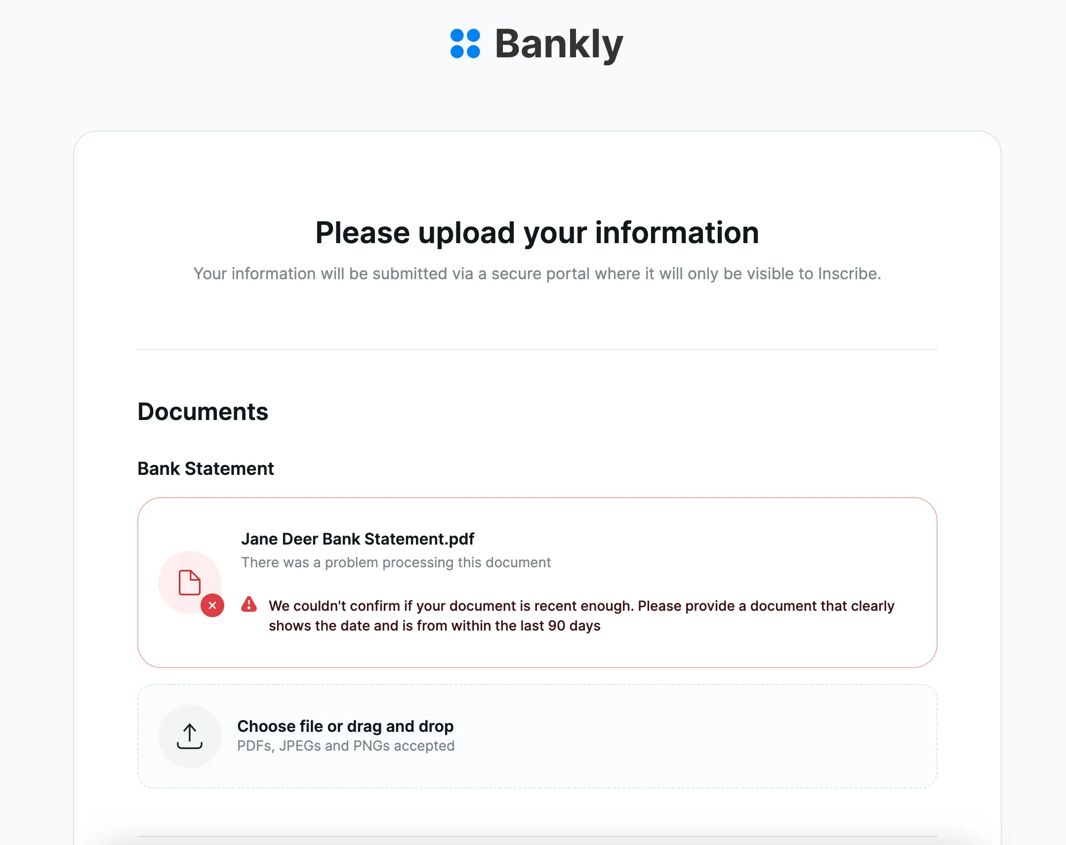 Additionally, use our secure, customizable upload portal to collect documents from your applicants.