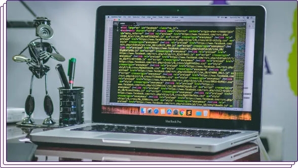 Computer screen with accounting analysis code.