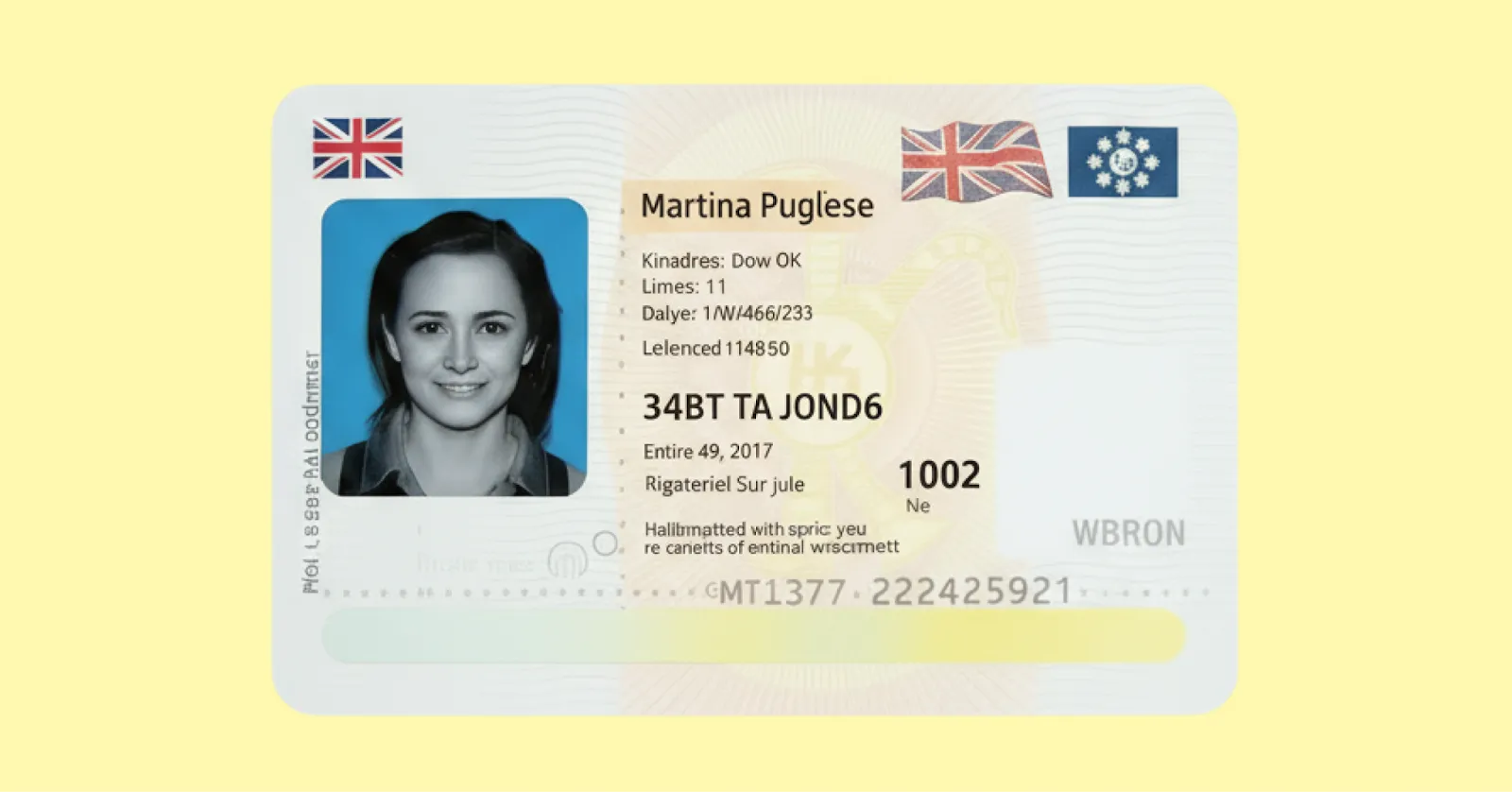 Example of an AI-generated deepfake identity document with fabricated personal details, illustrating the growing threat of synthetic document fraud