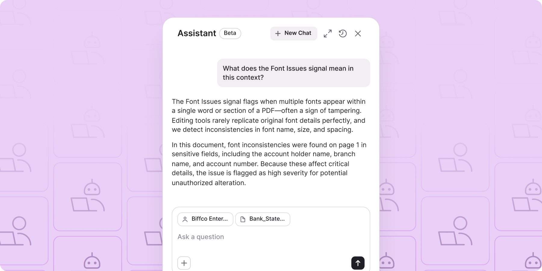 How the Assistant Describes Fraud Signals