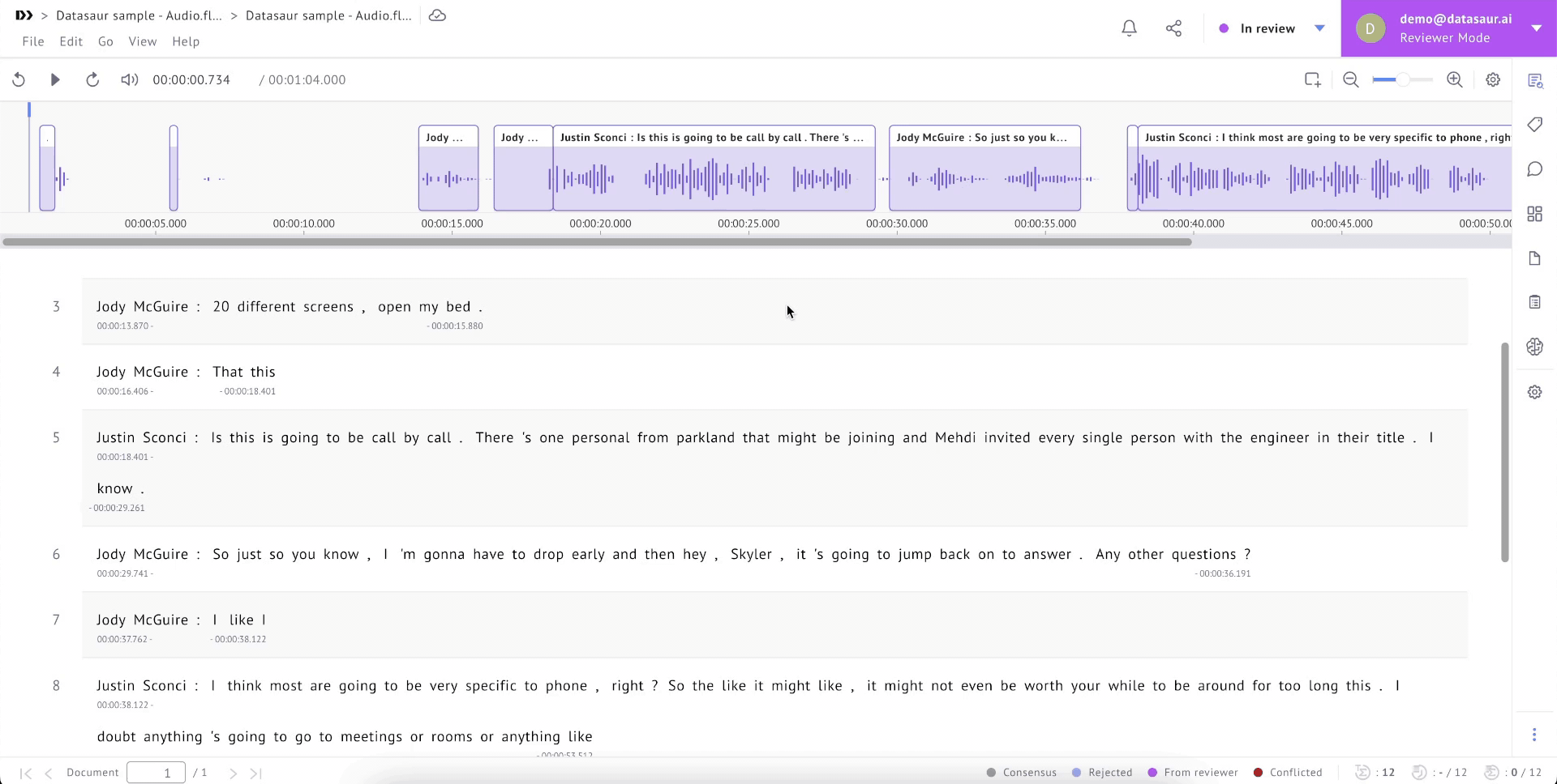 Enabling loop on an audio segment and replaying it