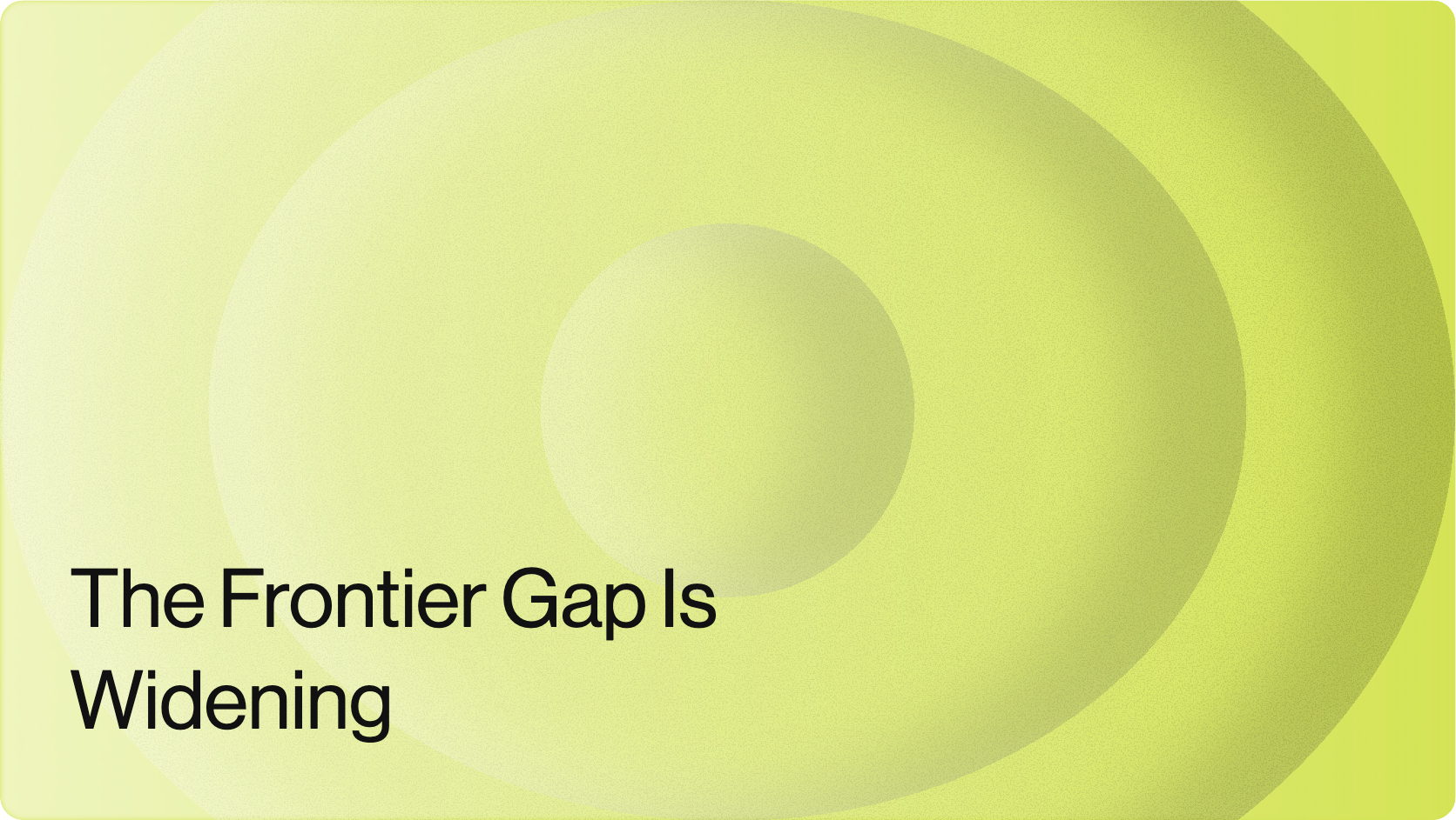 The Frontier Gap Is Widening