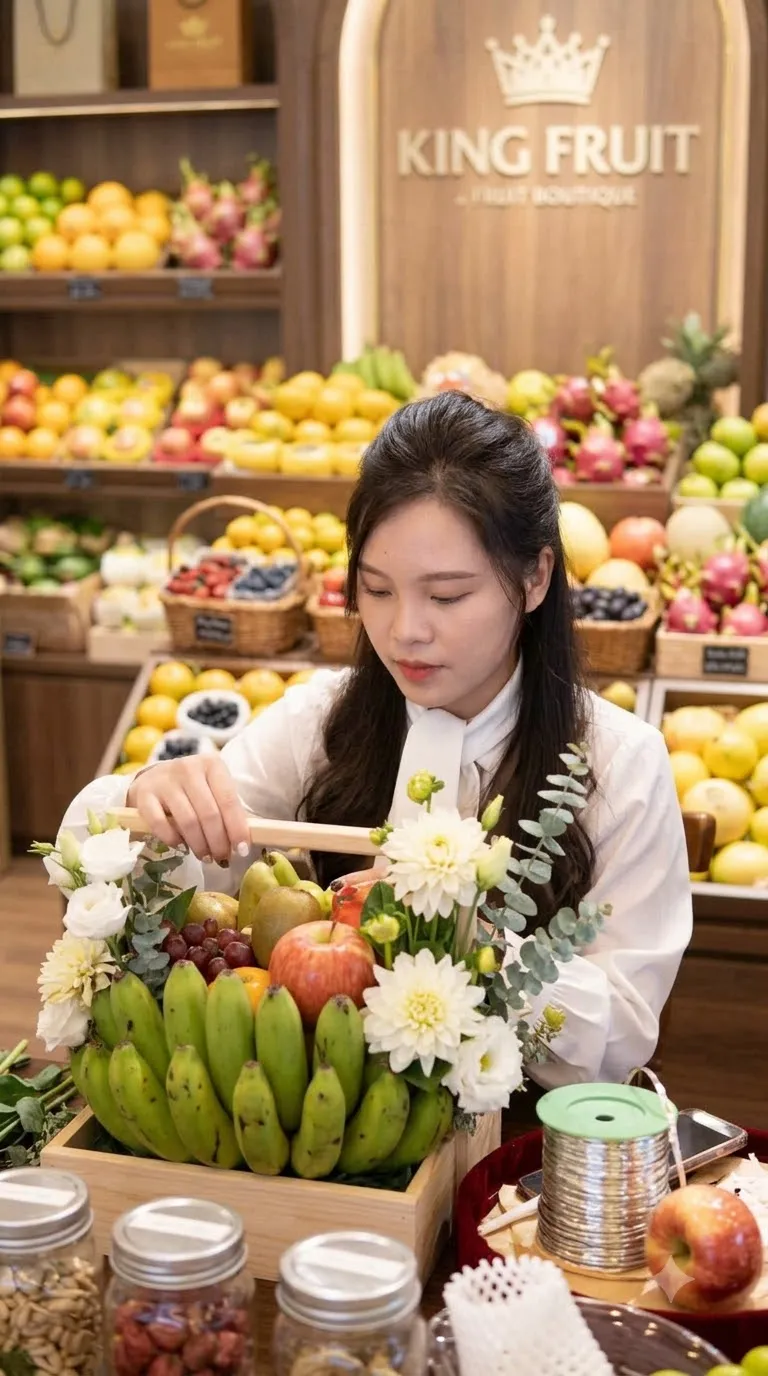 Hình ảnh thực tế sản phẩm giỏ hoa quả King Fruit
