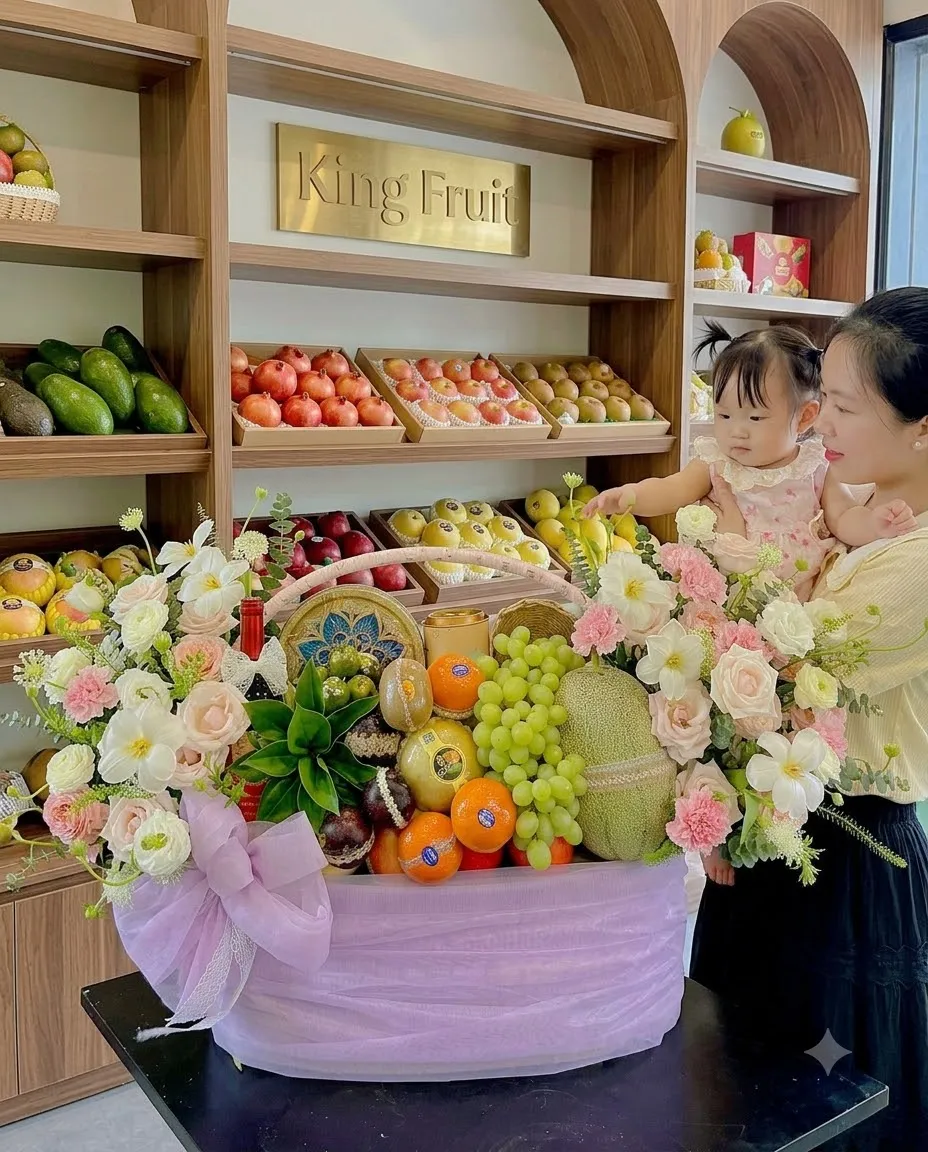 Ảnh thực tế giỏ trái cây quà tặng do King Fruit thực hiện