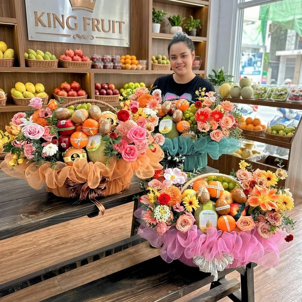 Hình ảnh thực tế sản phẩm giỏ hoa quả King Fruit
