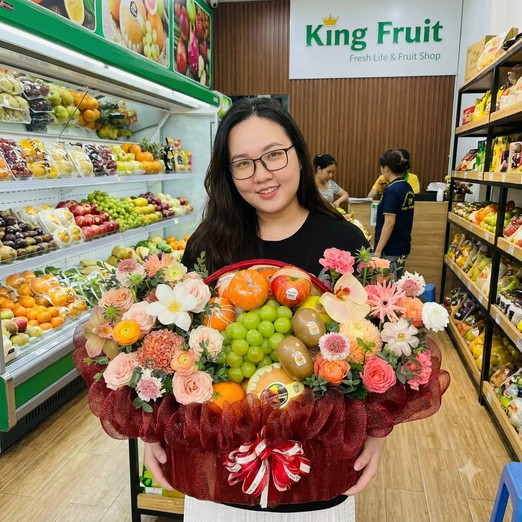 Hình ảnh thực tế sản phẩm giỏ hoa quả King Fruit