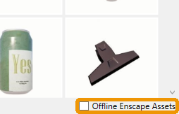 Offline Assets checkbox in CAD dialog