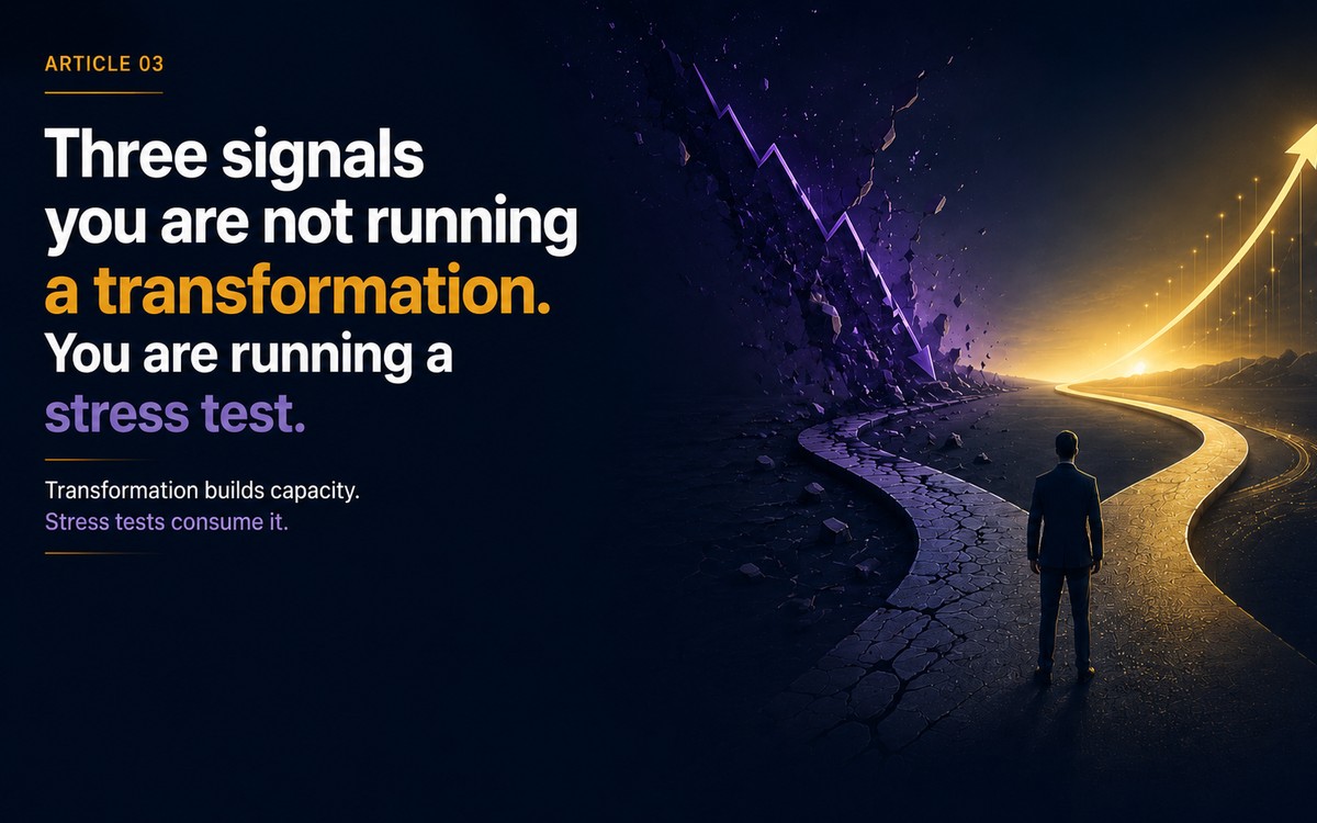 Three signals you are not running a transformation. You are running a stress test.