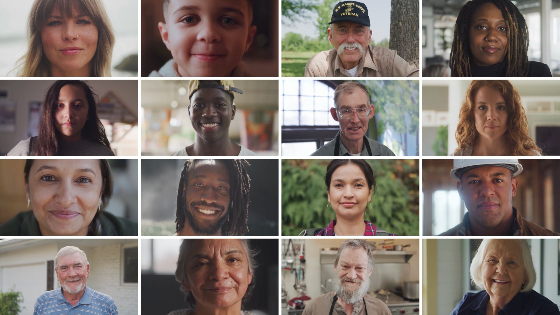 A grid of diverse faces from the Dane County community Journey serves