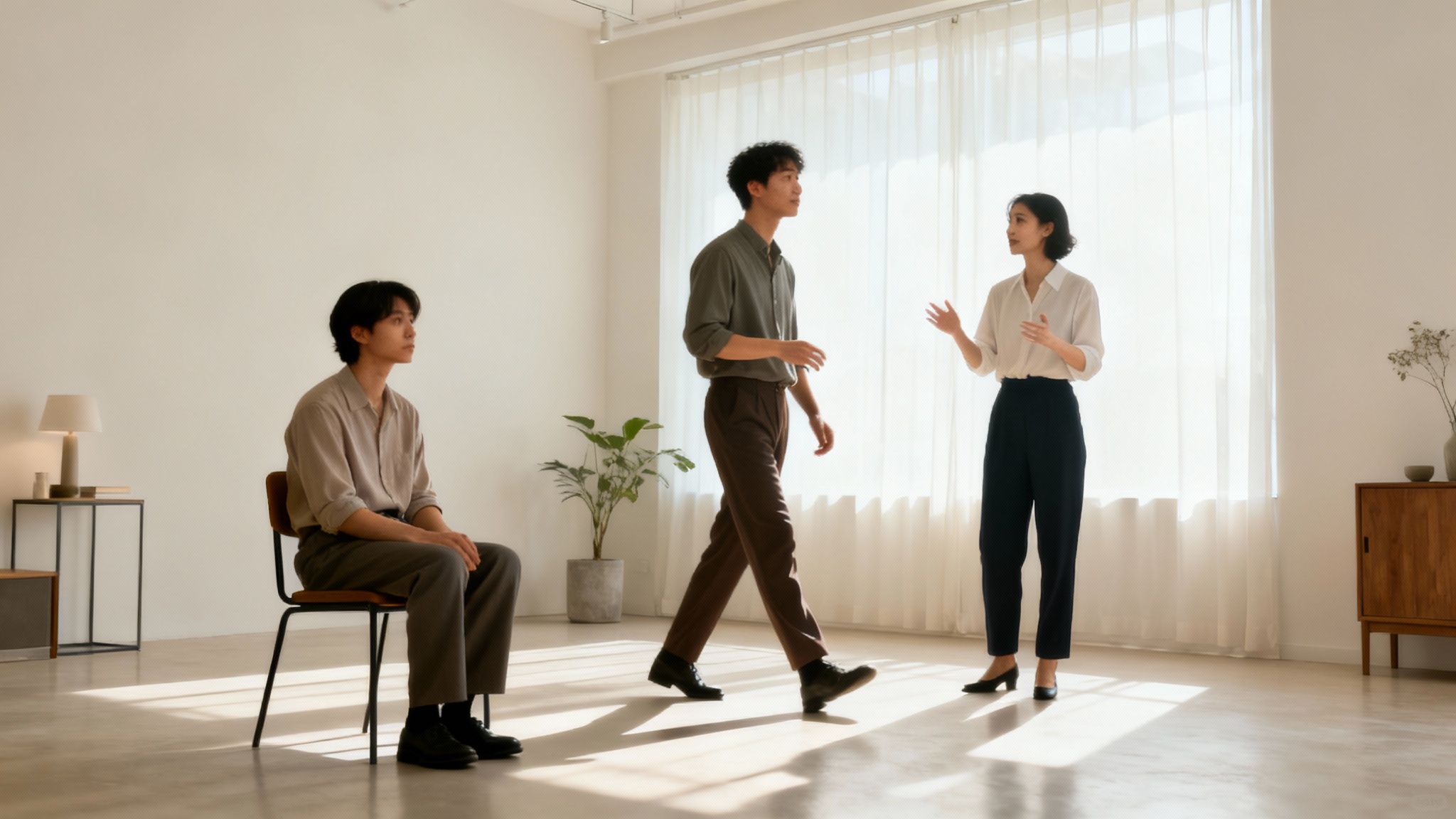 A person sitting on a couch with a laptop, looking contemplative, representing the varied internal experiences of ADHD.