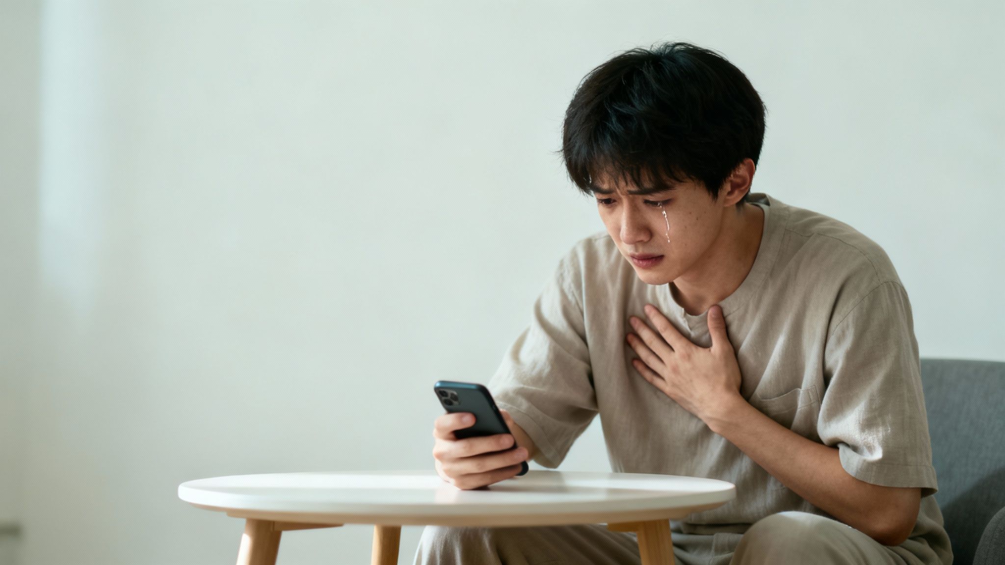 A person sitting on a window sill looking distressed, symbolizing the internal pain of rejection sensitive dysphoria.