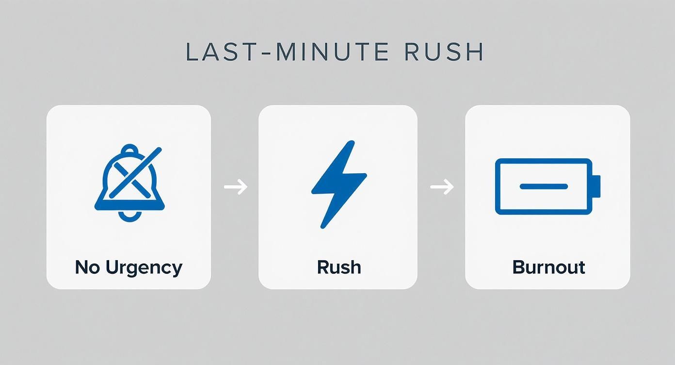 Infographic about no sense of urgency