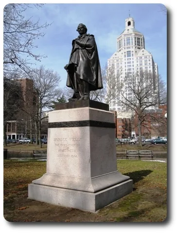 The Horace Wells statue in Bushnell Park, Hartford