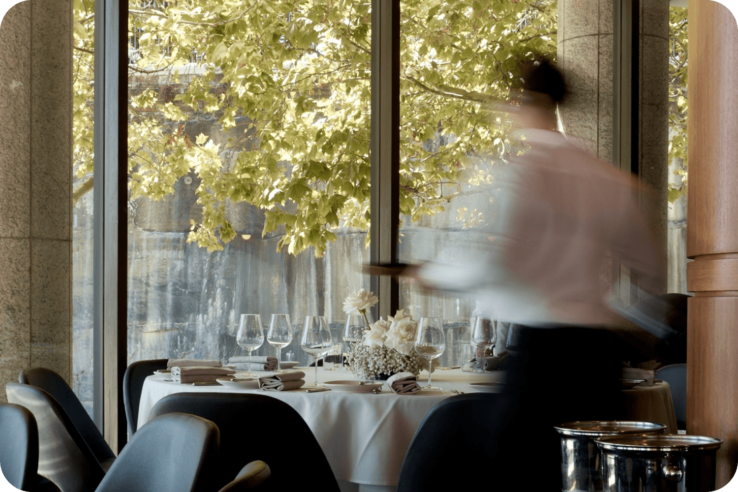 Photo of server at restaurant
