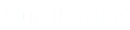 Blue illusion logo white