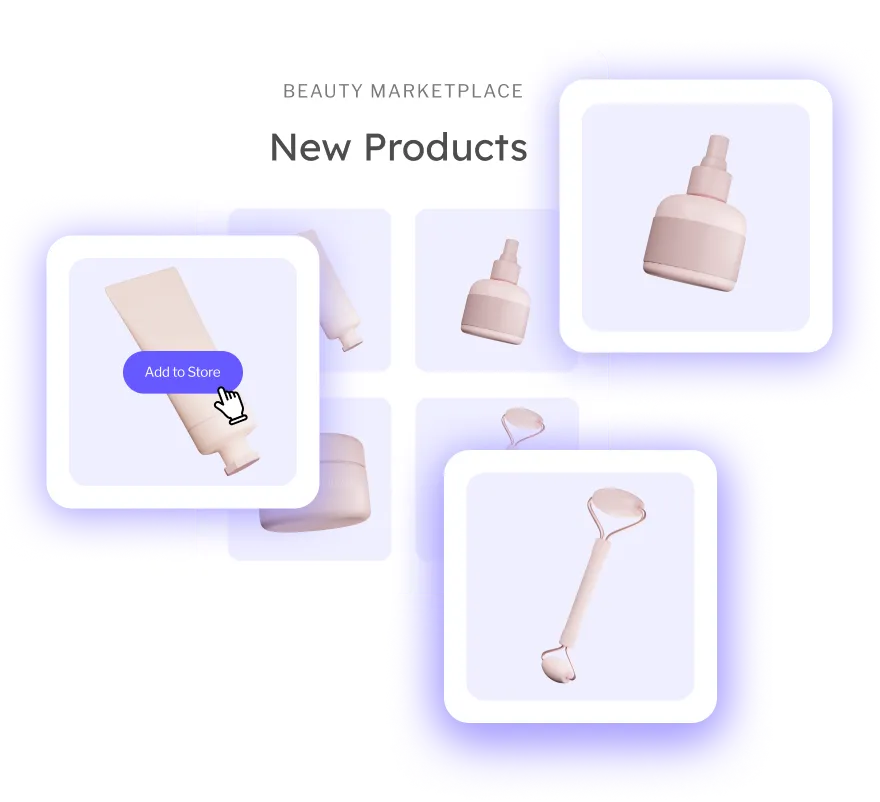 Layered collage of images showing Carro products